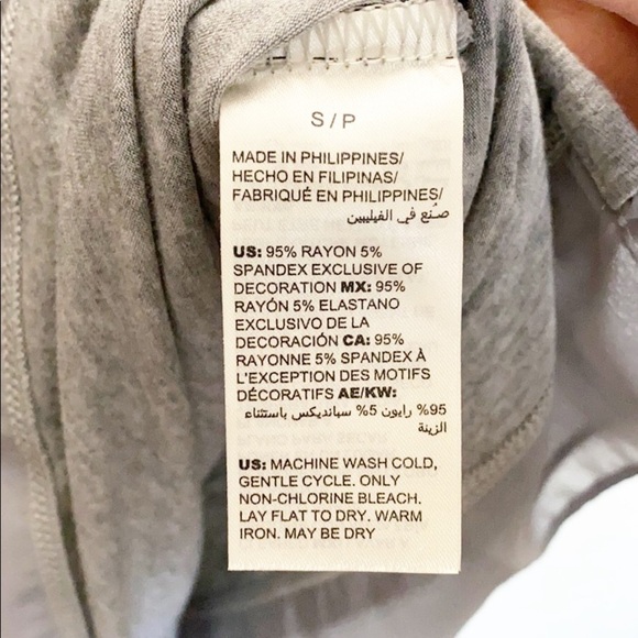 WHBM Gray V Neck Sparkle Detail Long Sleeve Top - Picture 7 of 10